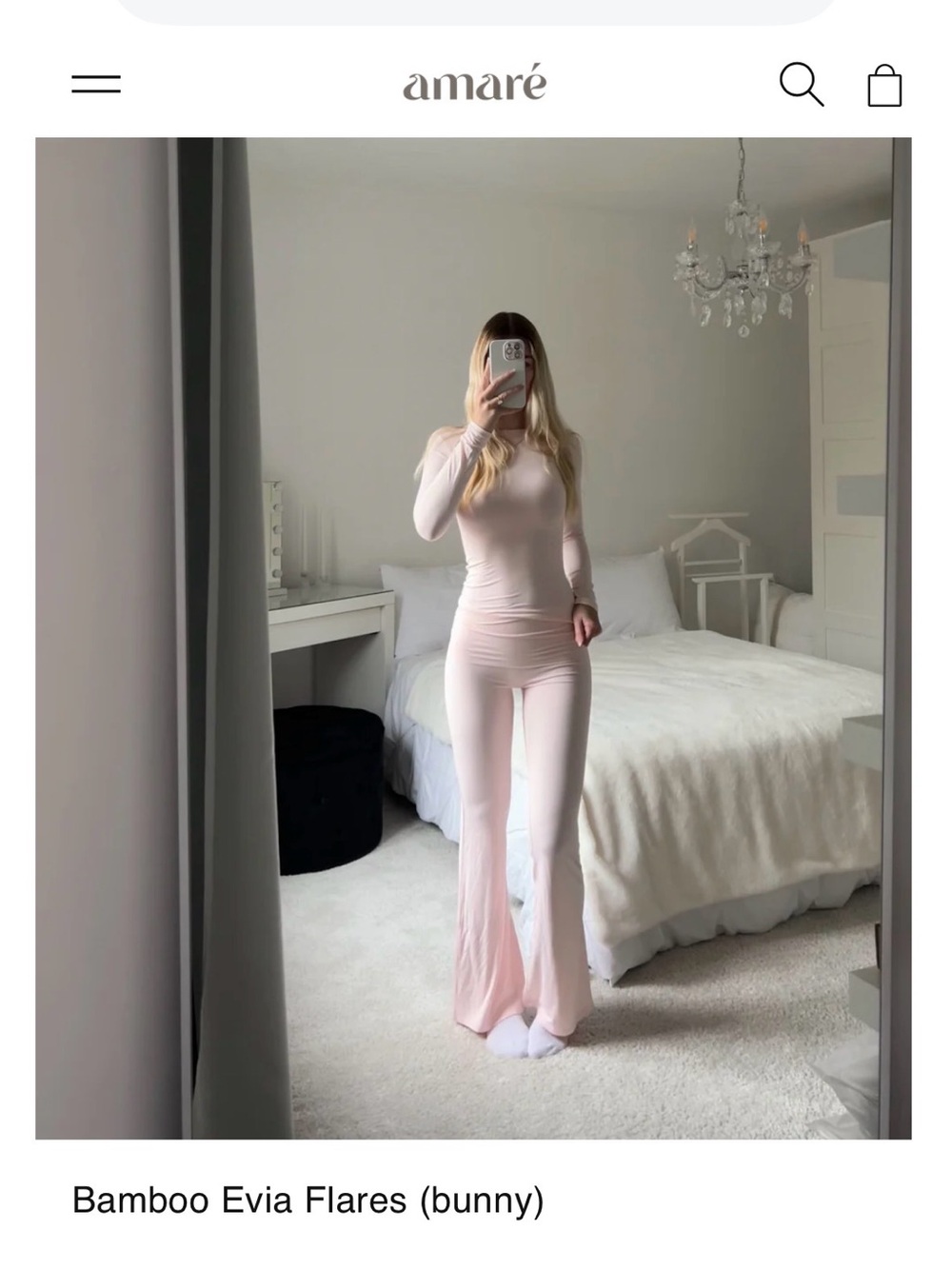 NWT Amaré Evia Flares—Light Pink